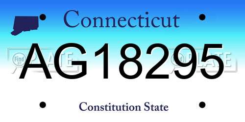 AG18295 Connecticut License Plate