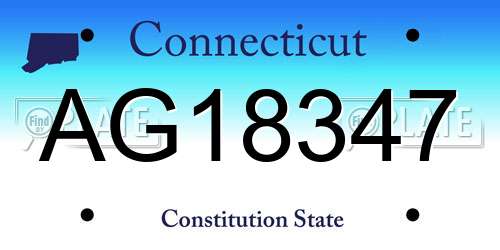 AG18347 Connecticut License Plate