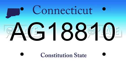 AG18810 Connecticut License Plate