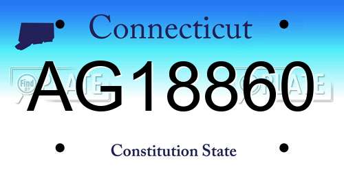 AG18860 Connecticut License Plate