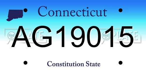 AG19015 Connecticut License Plate