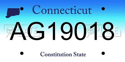 AG19018 Connecticut License Plate