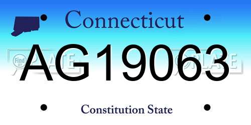AG19063 Connecticut License Plate