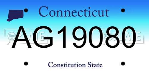 AG19080 Connecticut License Plate