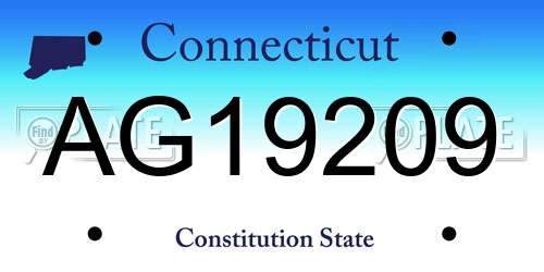 AG19209 Connecticut License Plate