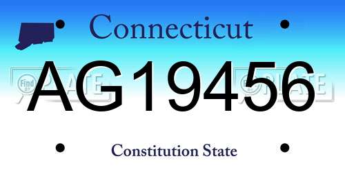 AG19456 Connecticut License Plate