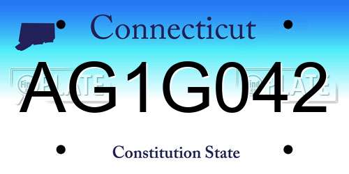 AG1G042 Connecticut License Plate