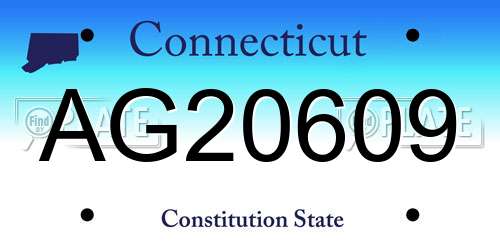 AG20609 Connecticut License Plate
