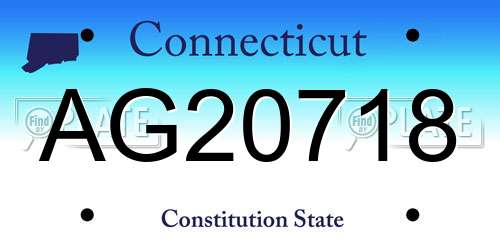 AG20718 Connecticut License Plate