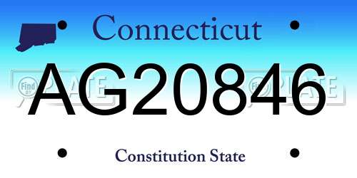 AG20846 Connecticut License Plate