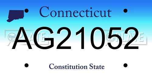 AG21052 Connecticut License Plate