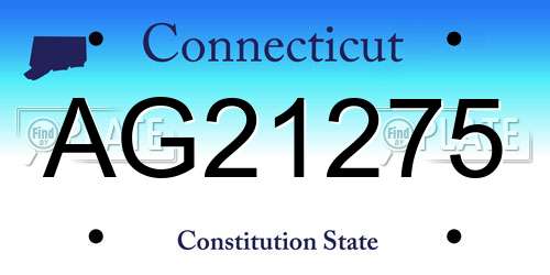 AG21275 Connecticut License Plate