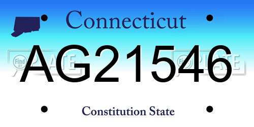 AG21546 Connecticut License Plate