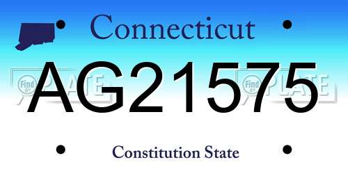 AG21575 Connecticut License Plate