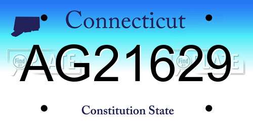 AG21629 Connecticut License Plate