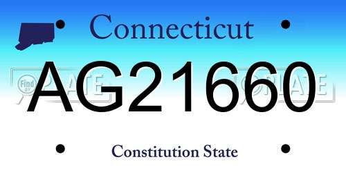 AG21660 Connecticut License Plate