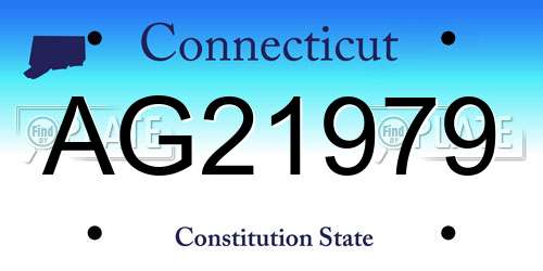 AG21979 Connecticut License Plate