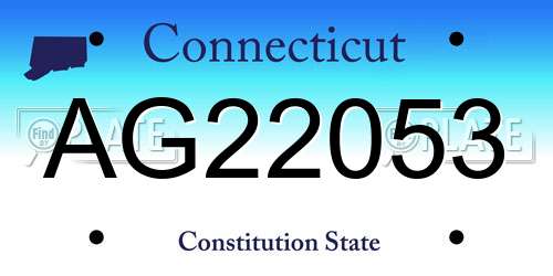 AG22053 Connecticut License Plate