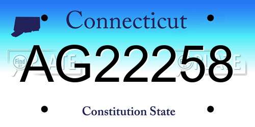 AG22258 Connecticut License Plate