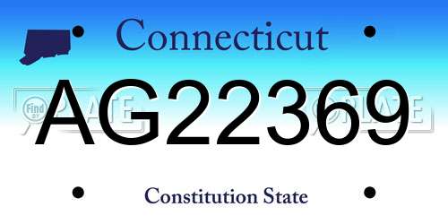AG22369 Connecticut License Plate
