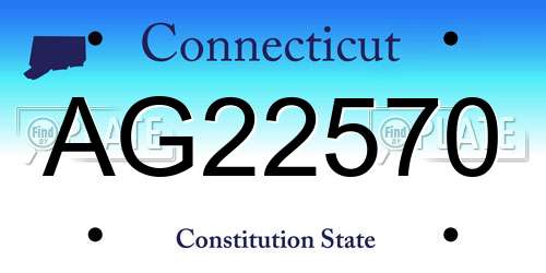 AG22570 Connecticut License Plate