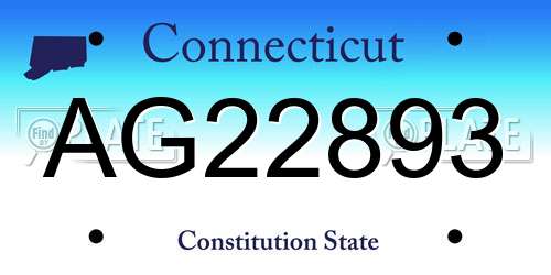 AG22893 Connecticut License Plate