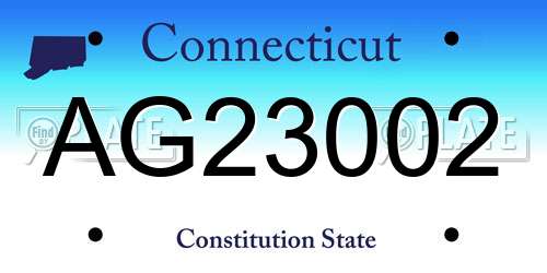 AG23002 Connecticut License Plate