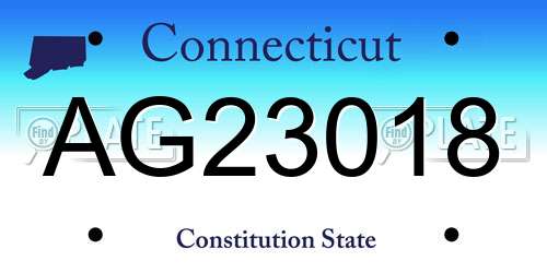 AG23018 Connecticut License Plate
