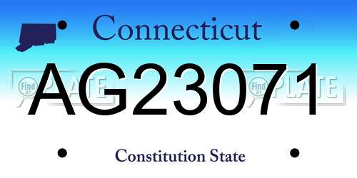 AG23071 Connecticut License Plate