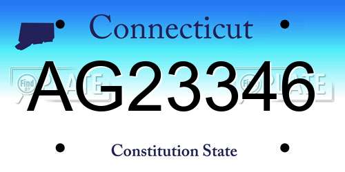 AG23346 Connecticut License Plate