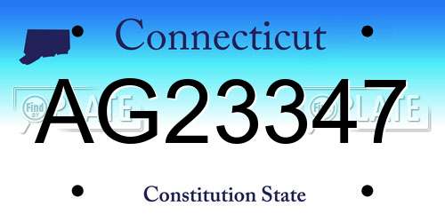 AG23347 Connecticut License Plate