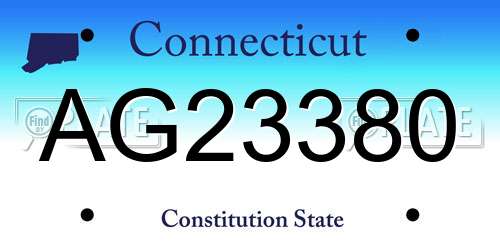 AG23380 Connecticut License Plate