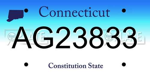 AG23833 Connecticut License Plate
