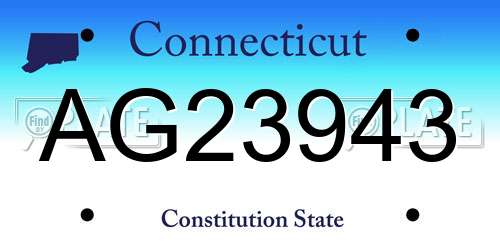 AG23943 Connecticut License Plate