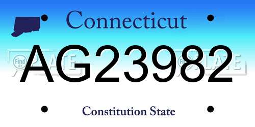 AG23982 Connecticut License Plate