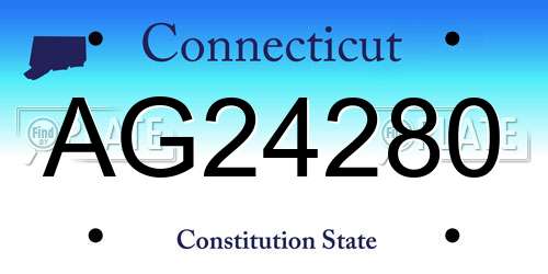 AG24280 Connecticut License Plate