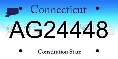 AG24448 Connecticut License Plate