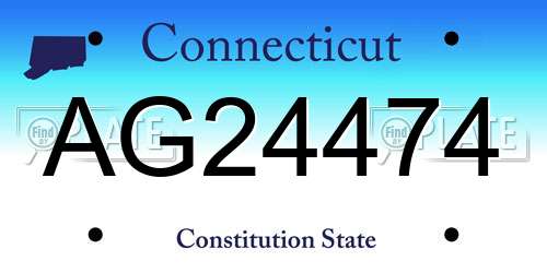 AG24474 Connecticut License Plate