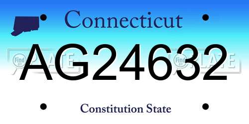AG24632 Connecticut License Plate