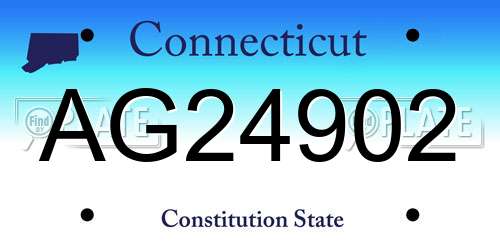 AG24902 Connecticut License Plate