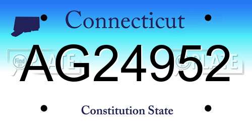AG24952 Connecticut License Plate