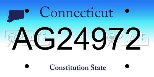 AG24972 Connecticut License Plate
