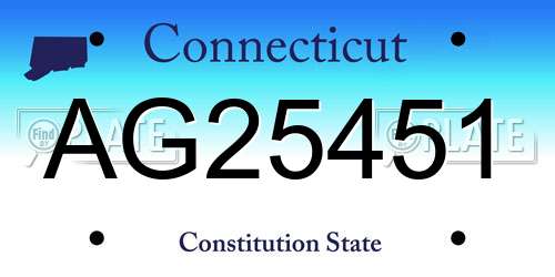 AG25451 Connecticut License Plate