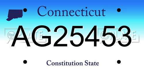 AG25453 Connecticut License Plate
