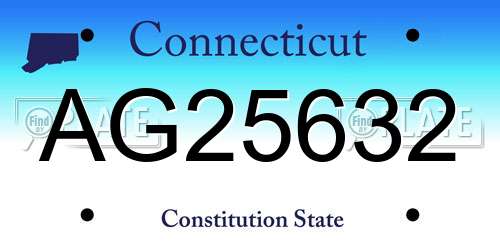 AG25632 Connecticut License Plate
