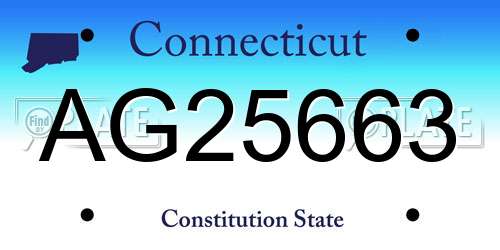 AG25663 Connecticut License Plate