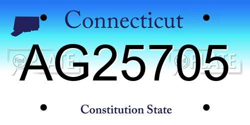 AG25705 Connecticut License Plate