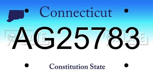 AG25783 Connecticut License Plate