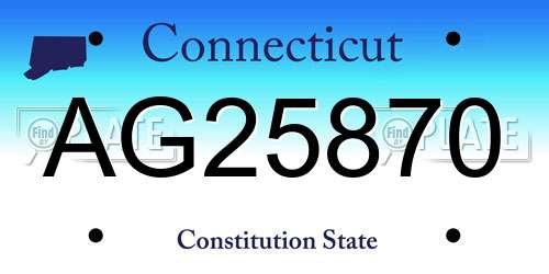 AG25870 Connecticut License Plate
