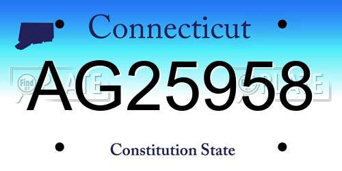 AG25958 Connecticut License Plate